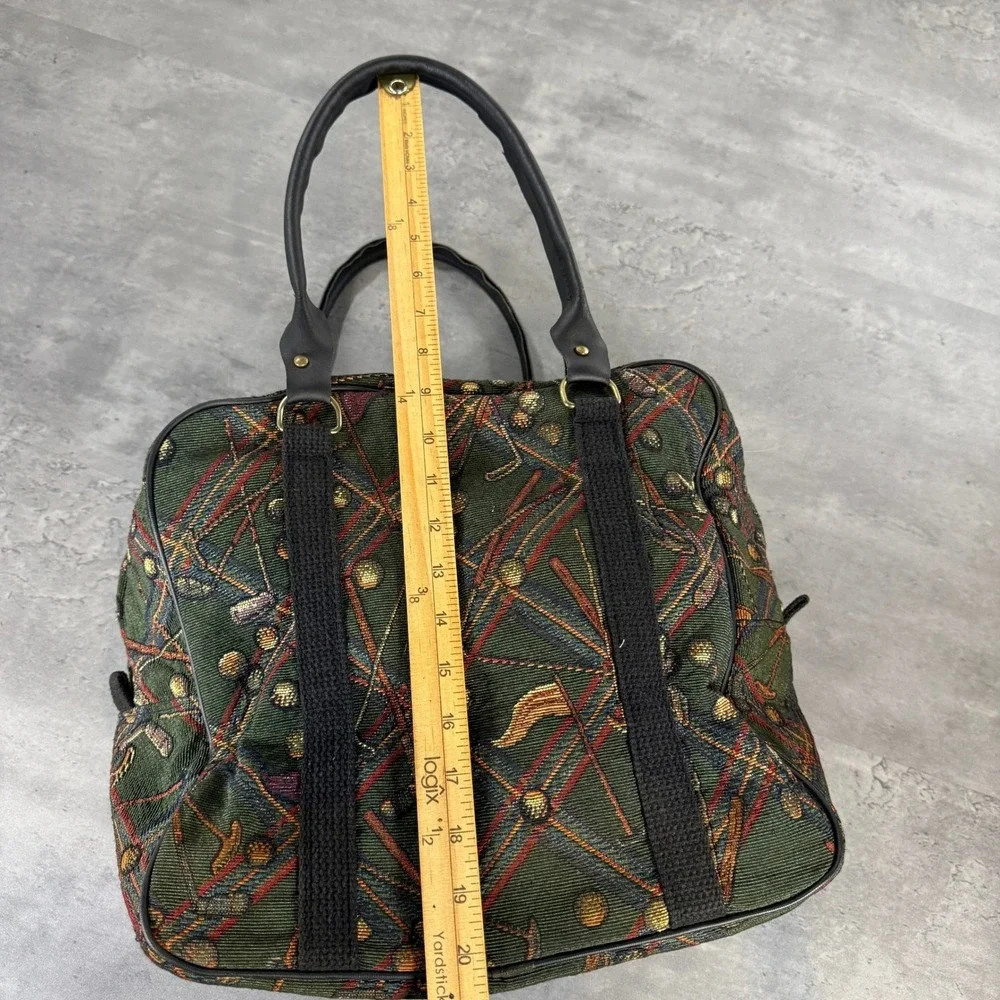 Vintage Golf Duffel Bag Men Large‎ Green Tapestry Bowling Weekend Travel Carryon
